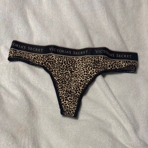 Victoria's Secret Leopard Print Thong - Black & Tan